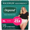 Depend Fresh Protection Underwear for Women Maximum XL 15's