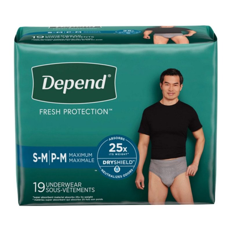 Depend Fresh Protection Underwear for Men Maximum S/M 19's