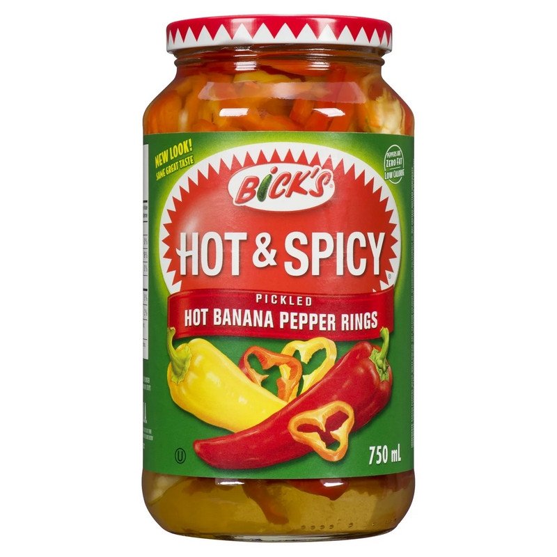 Bick's Hot & Spicy Pickled Hot Banana Pepper Rings 750 ml