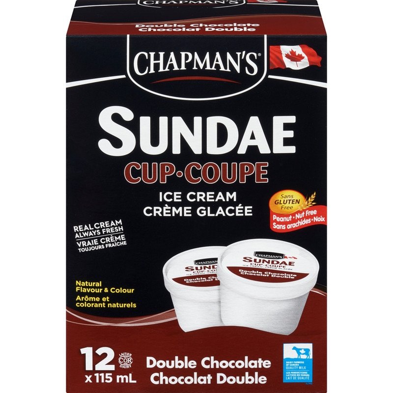 Chapman's Sundae Cup Ice Cream Double Chocolate 12's