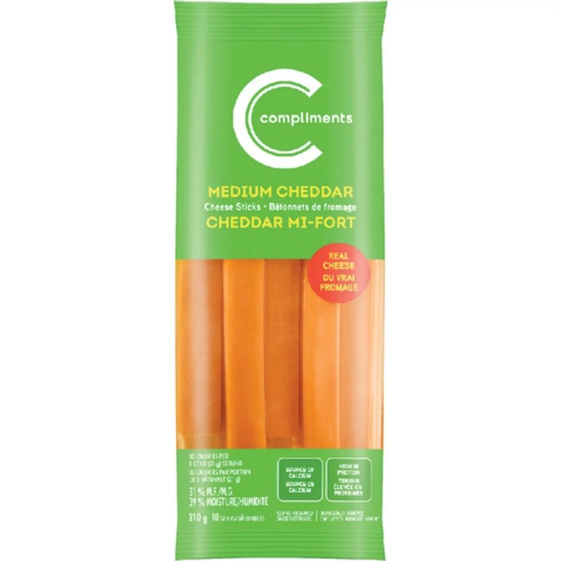 Compliments Cheese Sticks Medium Cheddar 210 g