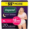 Depend Night Defense Underwear for Women Overnight XL 20's