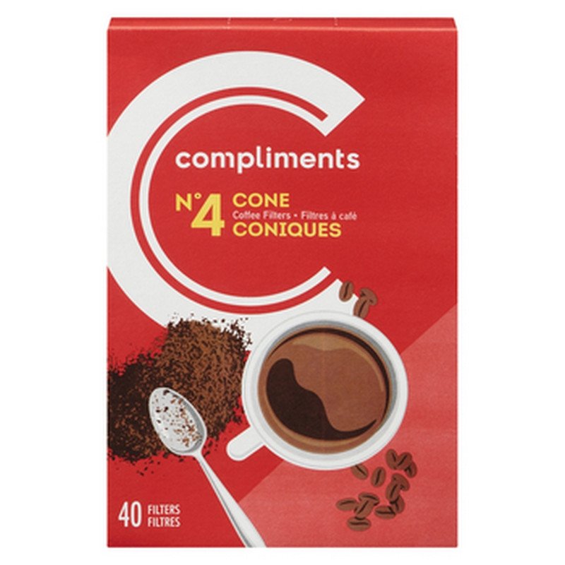 Compliments No 4 Cone Coffee Filters 40's