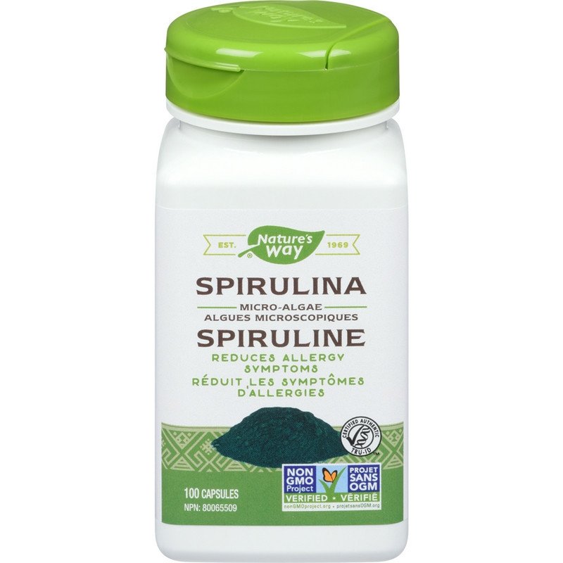 Nature's Way Reduces Allergy Symptoms Spirulina Micro-Algae Capsules 100's