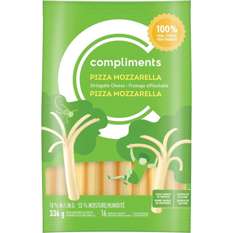 Compliments Pizza Mozzarella Stringable Cheese 336 g