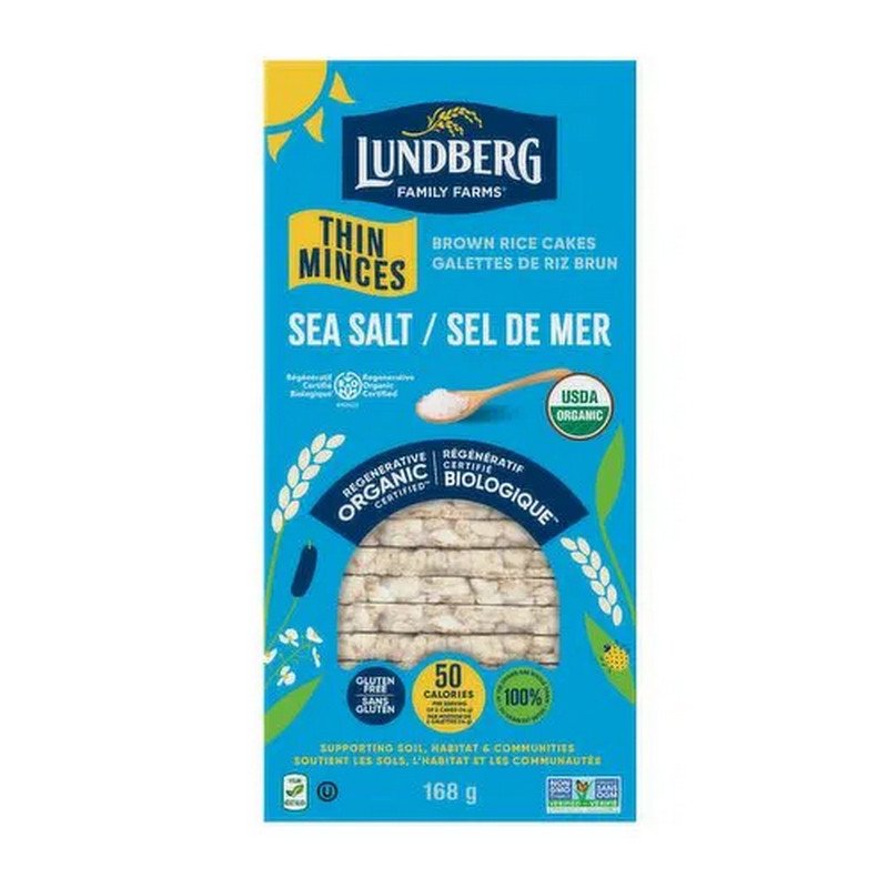 Lundberg Organic Thin Brown Rice Cakes Sea Salt 168 g