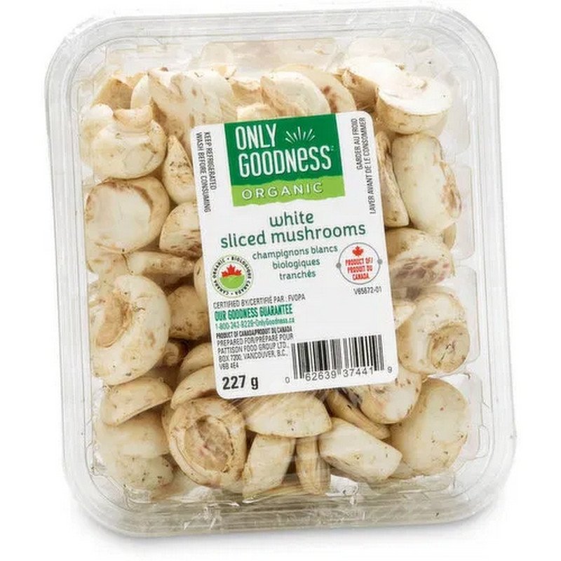 Only Goodness Organic White Sliced Mushrooms 227 g