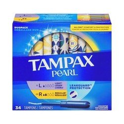 Tampax Pearl Duopack 8 Large/26 Regular Unscented 34’s
