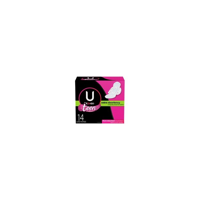U by Kotex Teen Ultra Thin Pads with Wings Extra Absorbency 14's