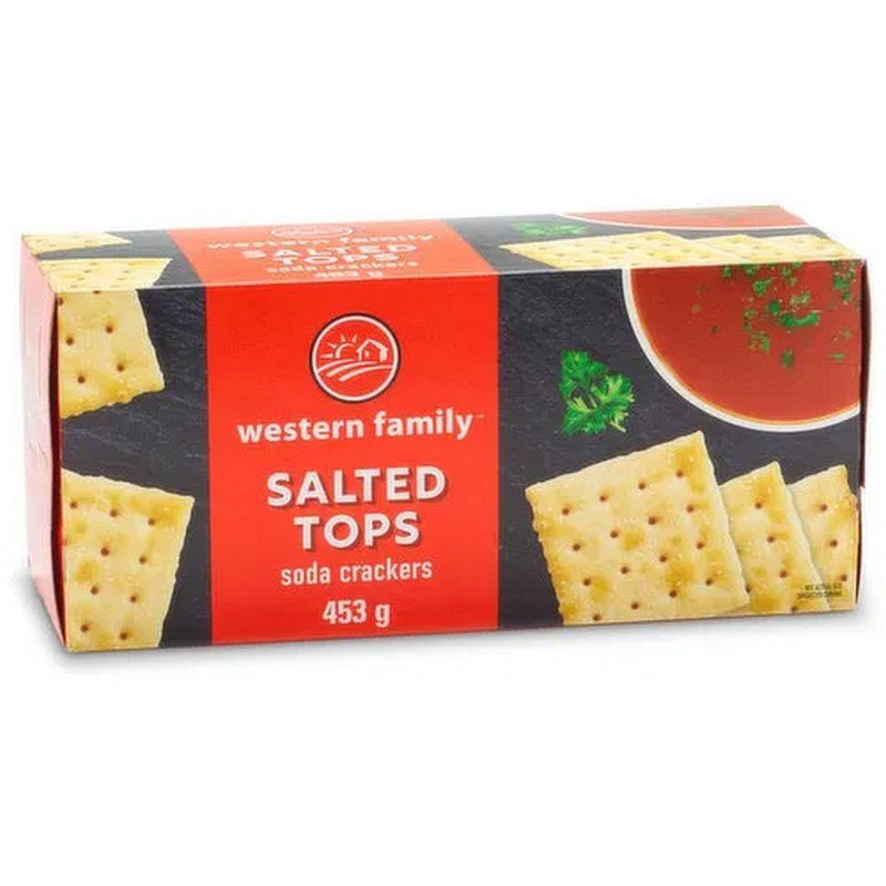 Western Family Salted Tops Soda Crackers 453 g