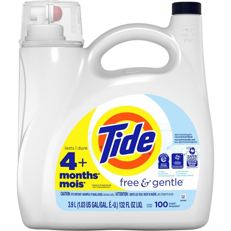 Tide HE Liquid Laundry Detergent Free & Gentle 3.9 L