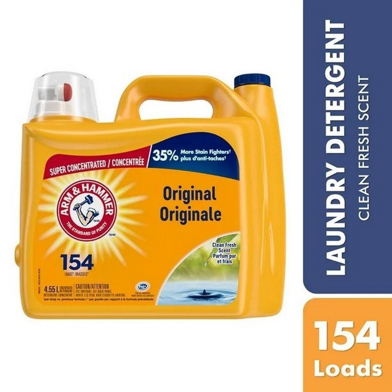 Arm & Hammer Super Concentrated Liquid Laundry Detergent Original Clean Fresh Scent 4.55 L 154 Loads