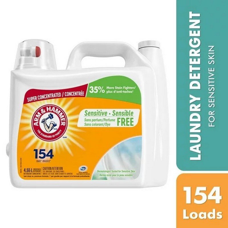Arm & Hammer Super Concentrated Liquid Laundry Detergent Sensitive Perfume Free 4.55 L 154 Loads