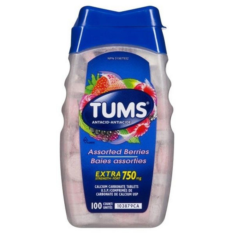 Tums Extra Strength 750 mg Assorted Berries 100's