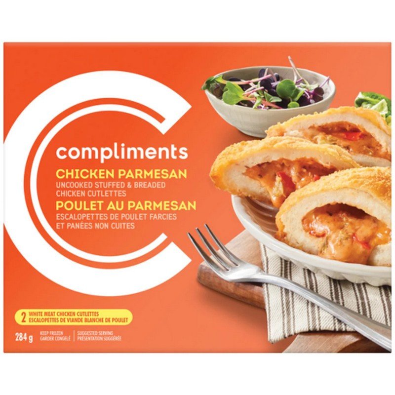 Compliments Parmesan Uncooked Stuffed & Breaded Chicken Cutlettes 284 g