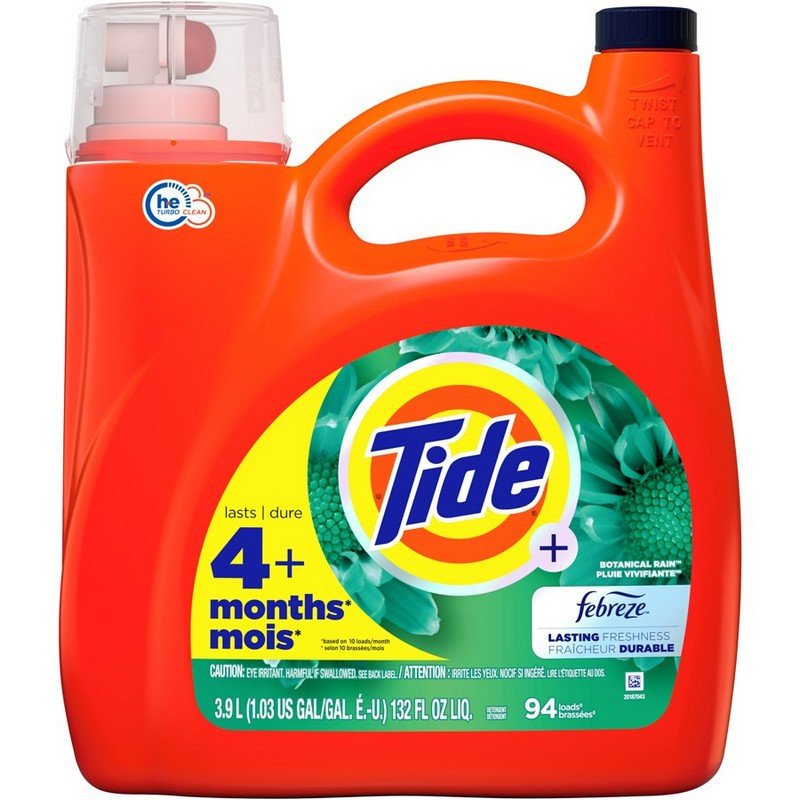 Tide+ HE Liquid Laundry Detergent Febreze Botanical Rain 3.9 L