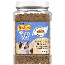 Friskies Party Mix Gourmet Crunch with Real Chicken Cat Treats 454 g