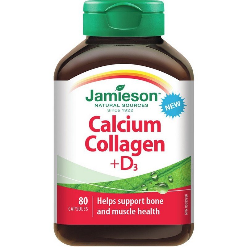 Jamieson Calcium Collagen + D3 Capsules 80's