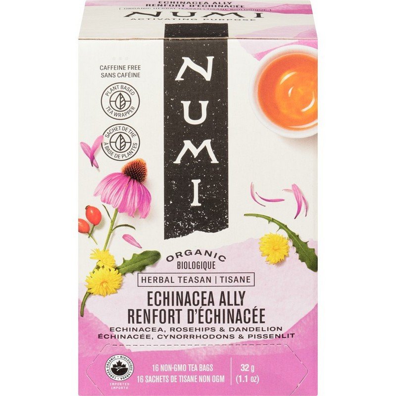 Numi Organic Herbal Teasan Echinacea Ally Echinacea Rosehips & Dandelion 16's