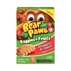 Dare Bear Paws Veggies & Fruits Strawberry & Yogurt 168 g
